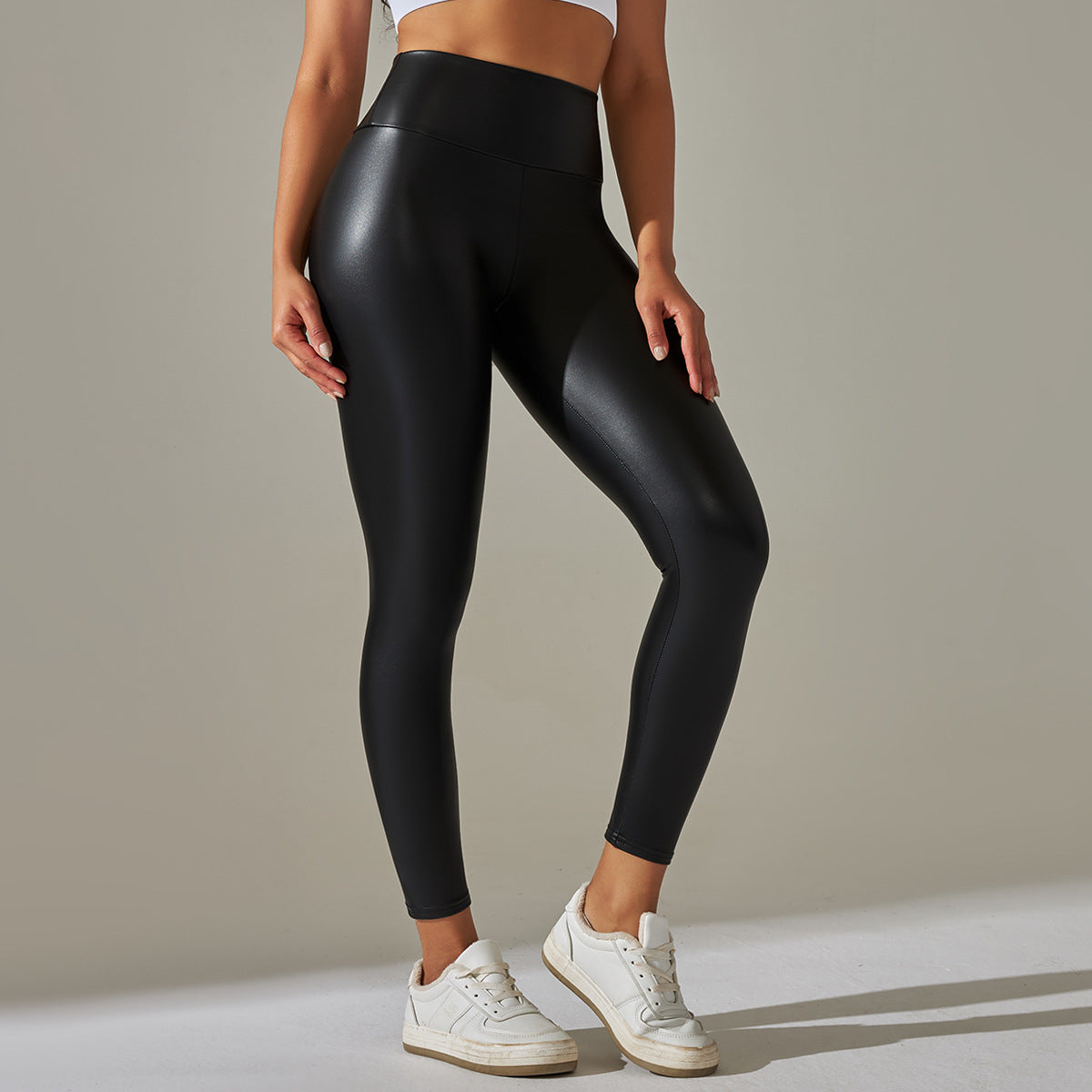 High-Waisted Leather Leggings