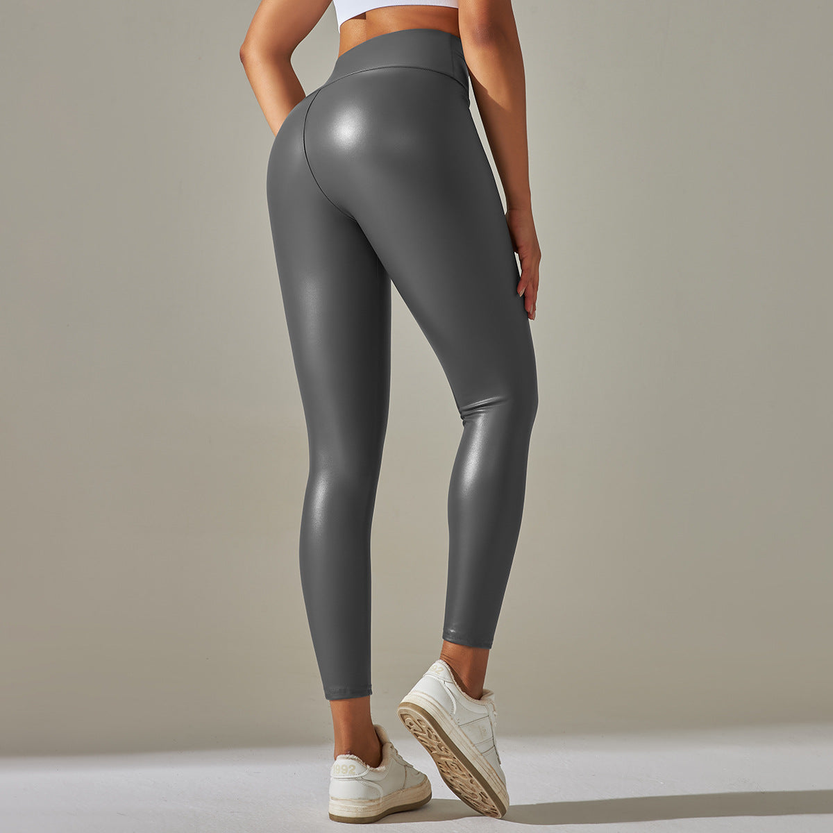 High-Waisted Leather Leggings